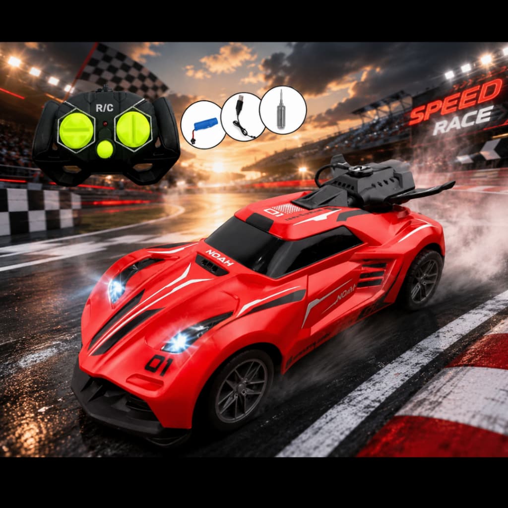 Carrinho Controle Remoto Recarregável Solta Fumaça Brinquedo Infantil Carro