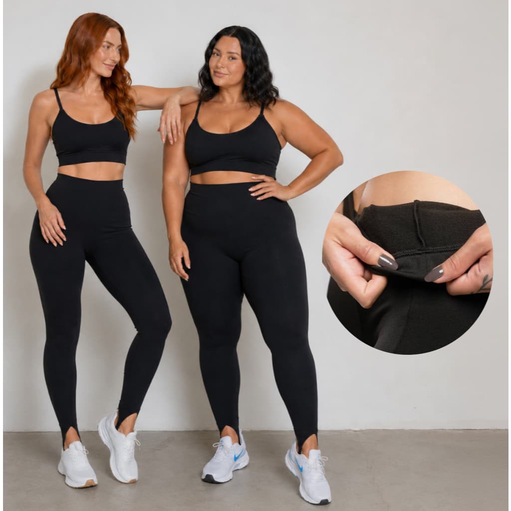 Calça Legging Feminina Plus Size Com Pezinho Suplex Estilosa Versátil Elegante P ao G3