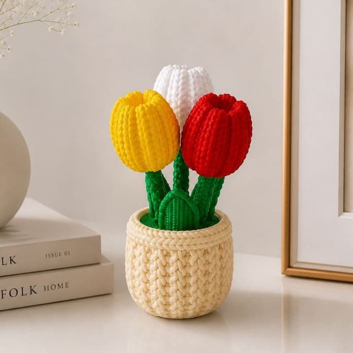 Vaso Tulipas Decorativo com Compartimento Secreto | Porta Objetos Oculto Decoração Presente Criativo