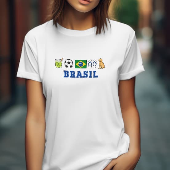 Camiseta Brasil Comemorativa Torcedor Apaixonado 100% Algodão