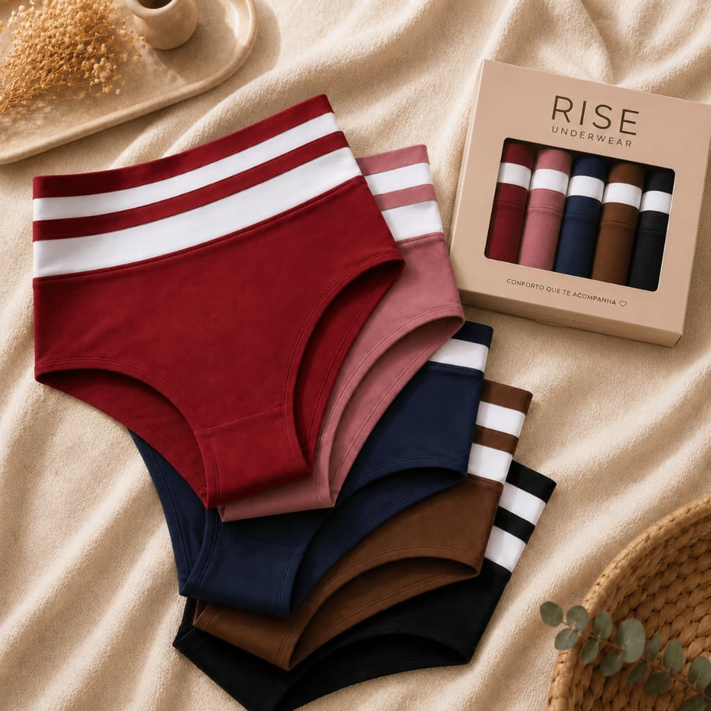 Kit 10 Calcinhas Tanga Cintura Alta Segura Barriga Microfibra Com Forro 100% Algodão