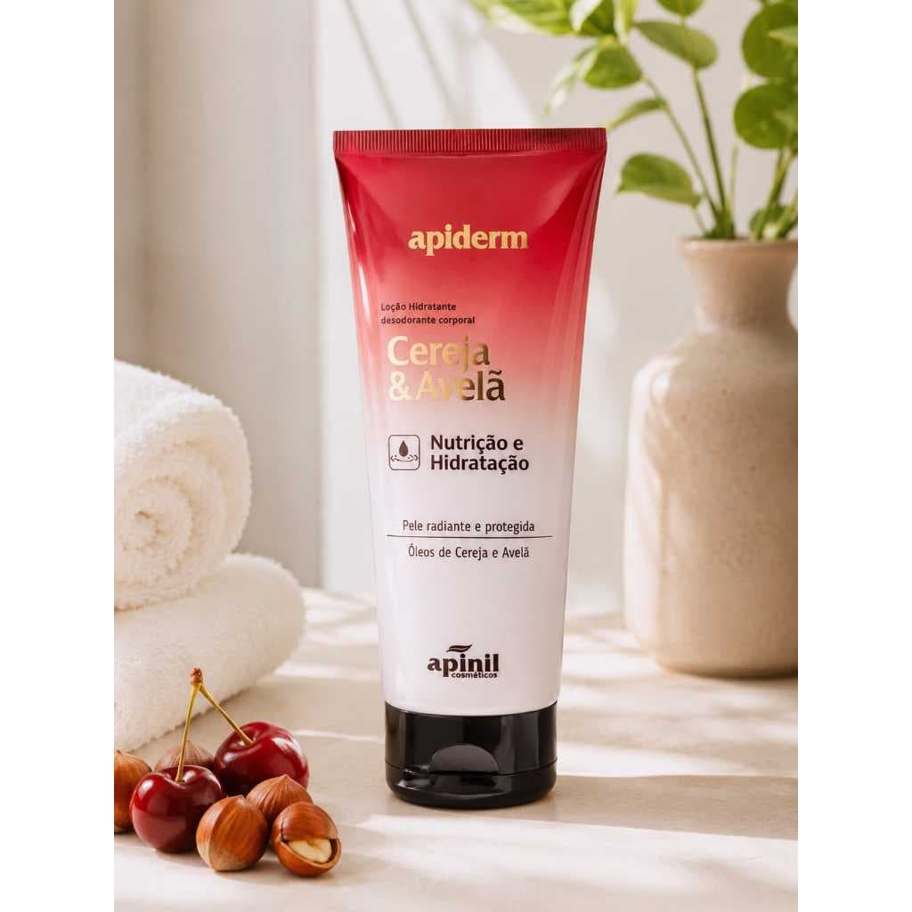 Alpiderm/alpinil Cosméticos loçao hidratante desodorante corporal/nutriçao e hidrataçao com óleos de cereja e avelã.