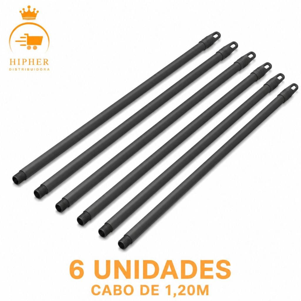 Kit 6 unidades Cabo de madeira de 1,20m