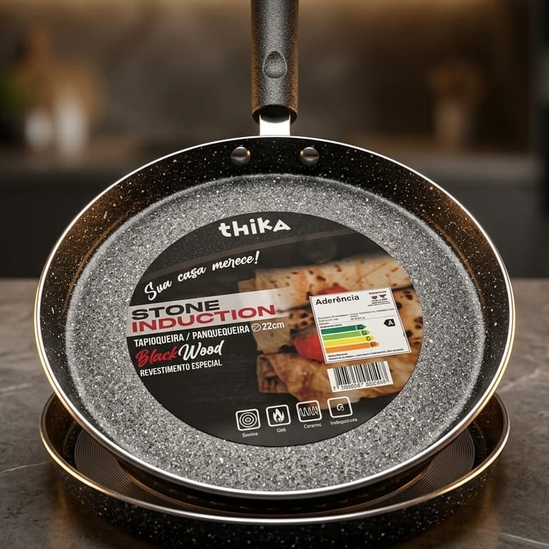 Frigideira Indução 22cm Tapioqueira Panquequeira Antiaderente  Premium
