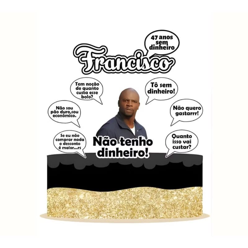 Topo Topper De Bolo Julius todo mundo odeia o chris Personalizado Colado
