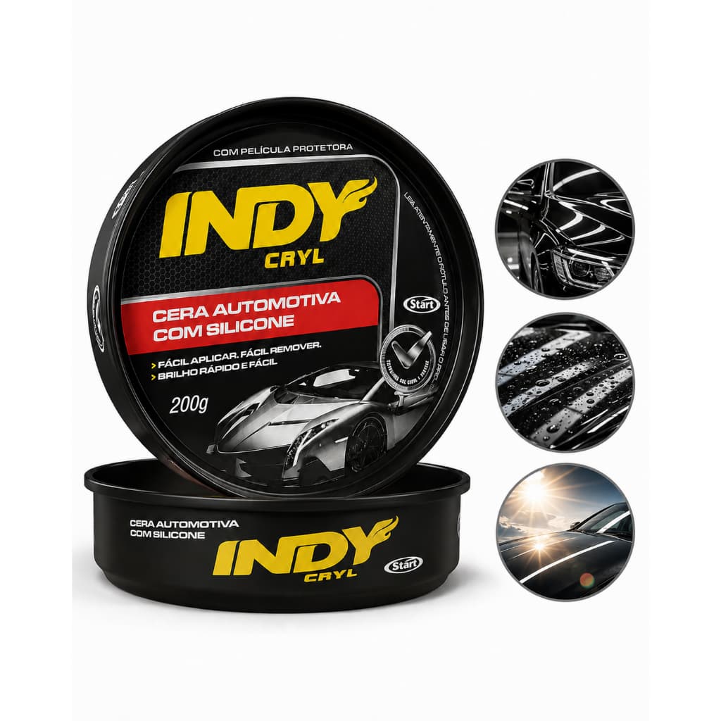 Cera Automotiva De Carnaúba Com Silicone Indy 200g