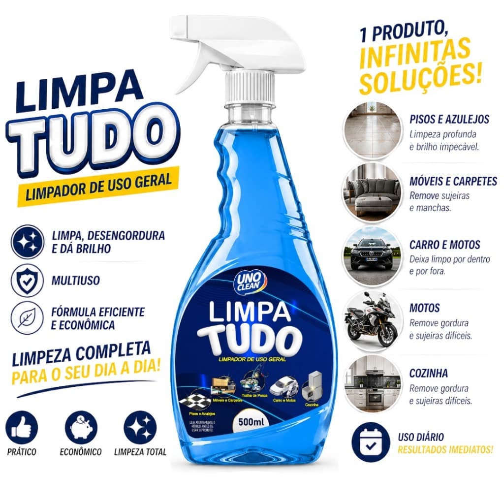 Limpa Tudo ProVita Multiuso Limpeza de Cozinha Banheiro Piso e Superfícies