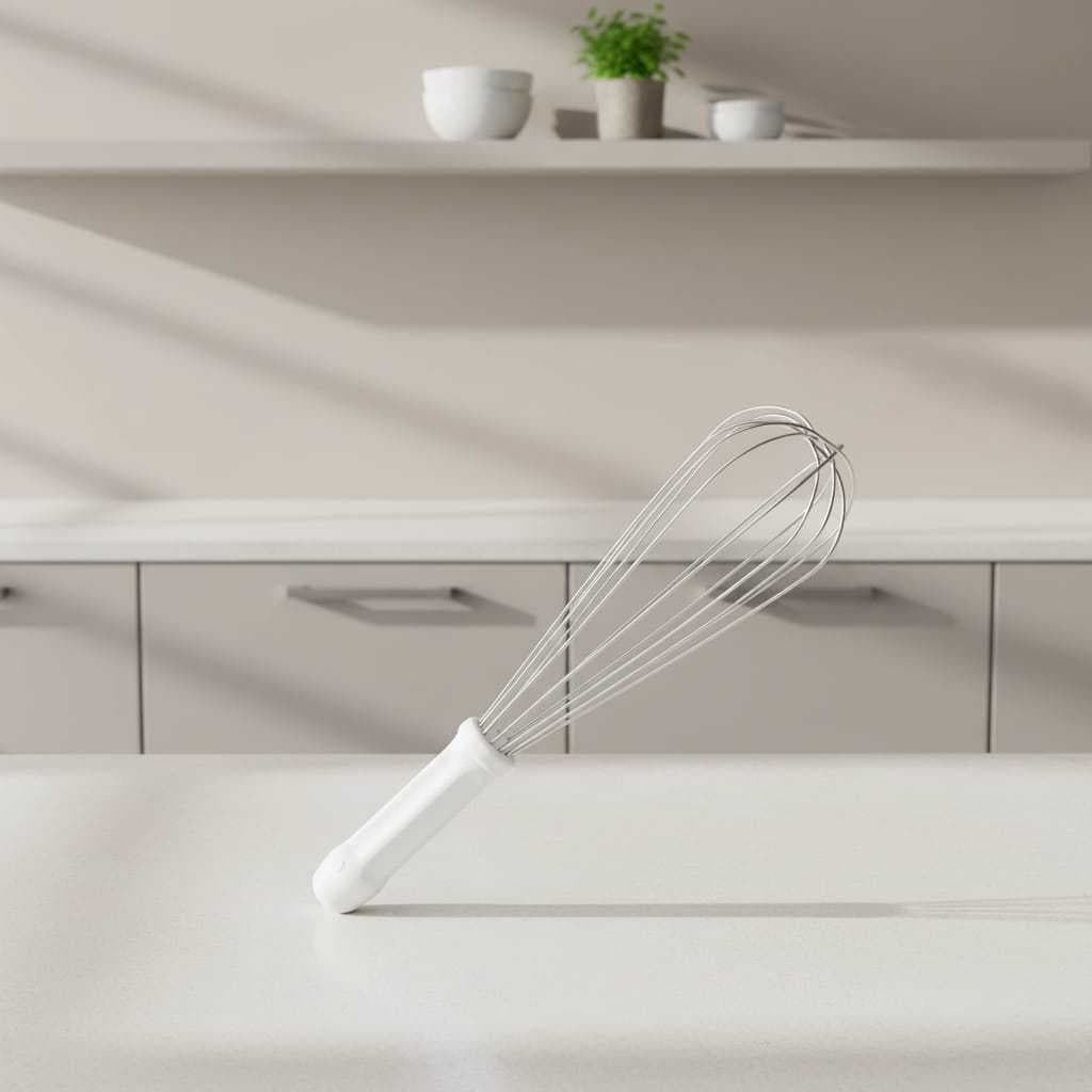 Batedor Fouet Manual Branco 30cm Inox Resistente Mixer Ovo Creme Cozinha