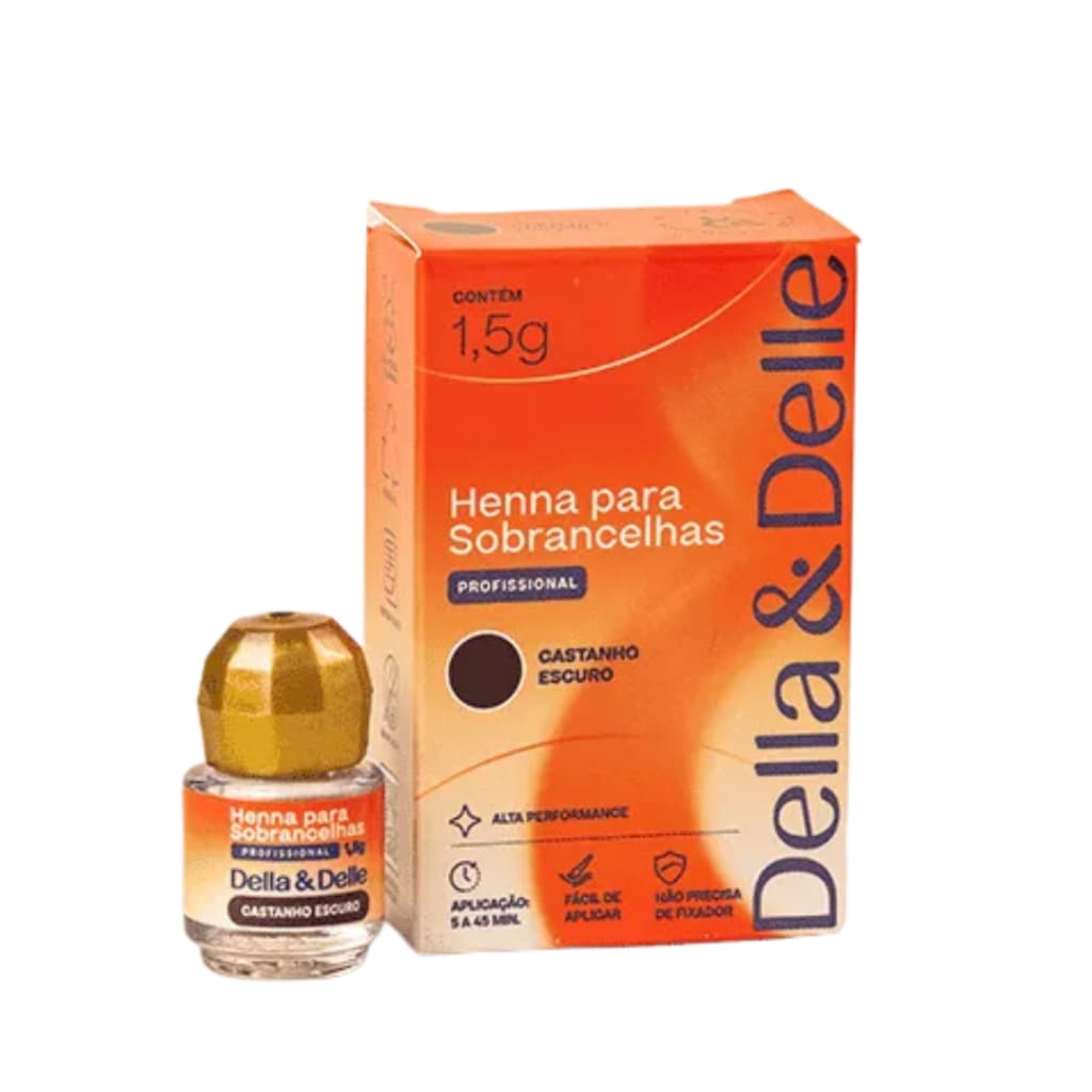 Henna Para Sobrancelhas Profissional Della & Delle 1,5g 5 Cores