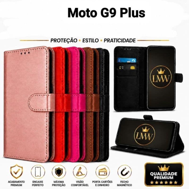 Capinha Capa Carteira Flip Cover Motorola Moto G9 Plus