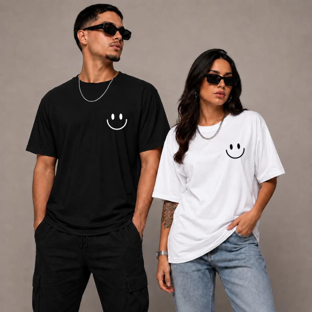 Kit 2 Camiseta de casal Conjunto de dia dos namorados blusa de algodão Premium Feminina e Masculina