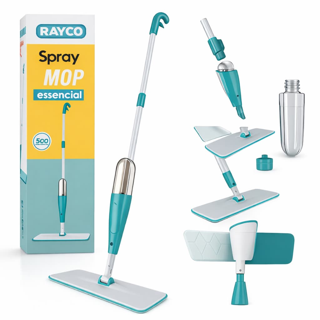 Mop Spray Inox Com Reservatório Passa Pano Rápido Vassoura Mágica