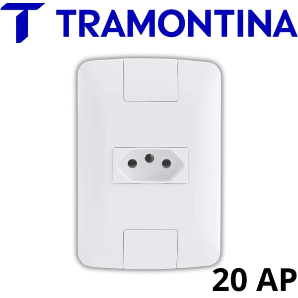 Tomada Elétrica 20A 250V Branco Padrão Brasileiro