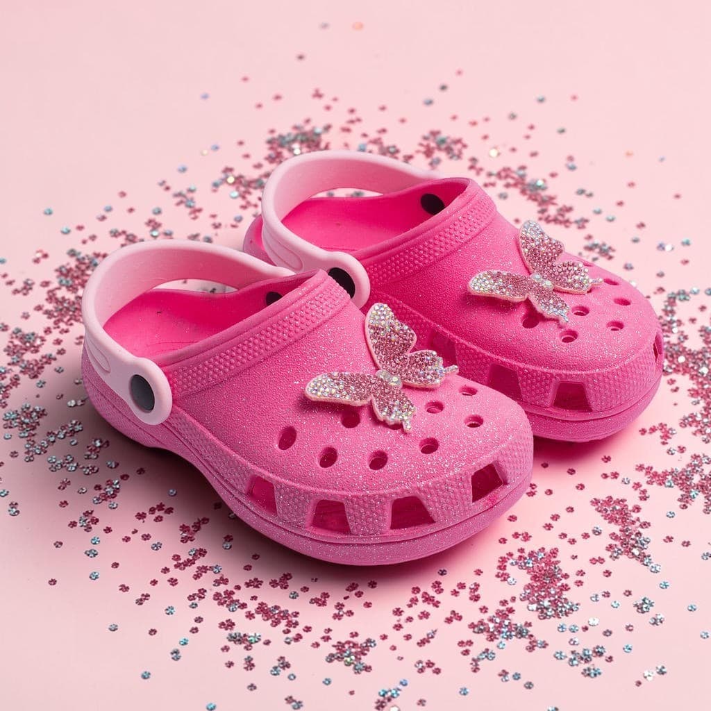 Sandália Infantil Babuche Luxo Com Borboleta Strass Confortável Modinha