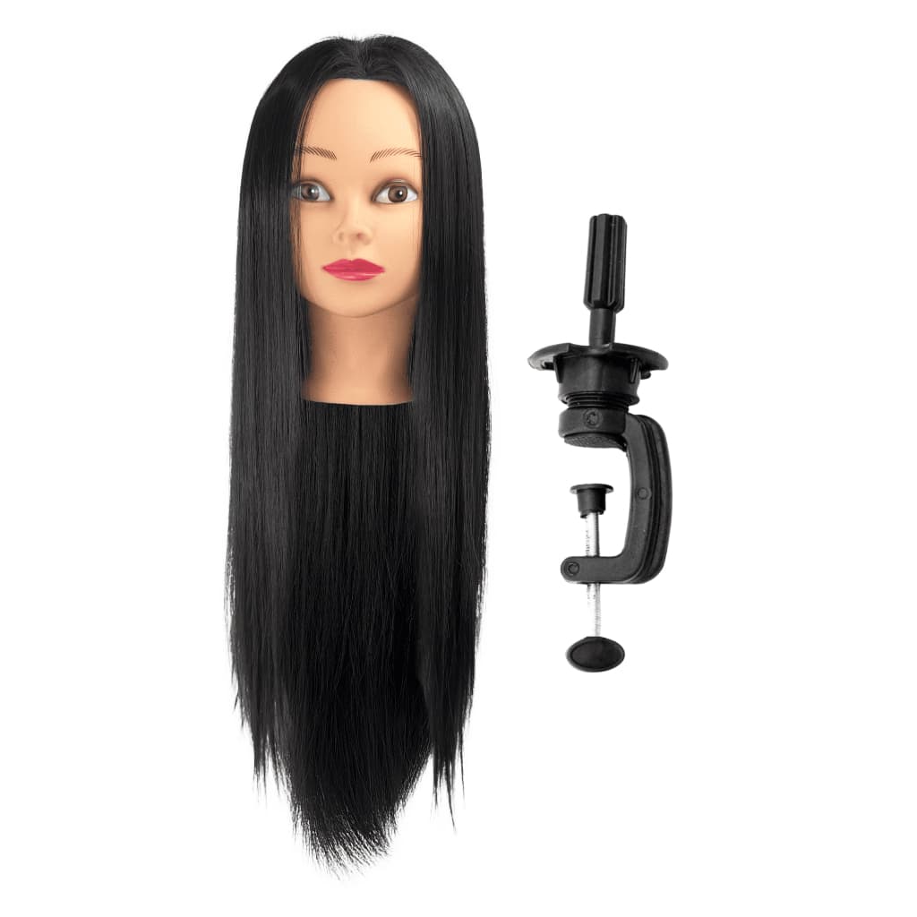 Cabeça De Treino Orgânica 60cm Manequim Com Suporte Para Corte Trança Penteado