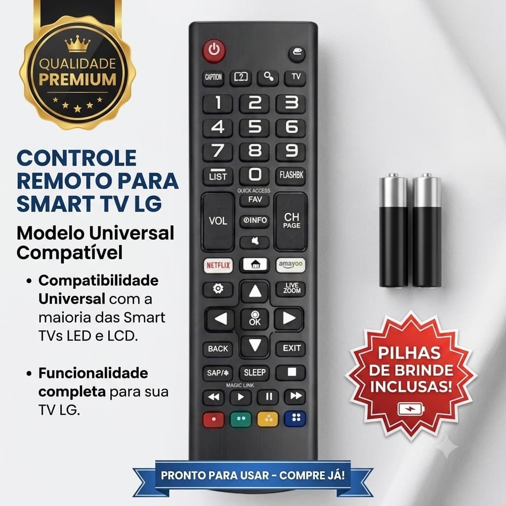 Controle Remoto Compatível Smart TV LG Led akb75095315 -8035