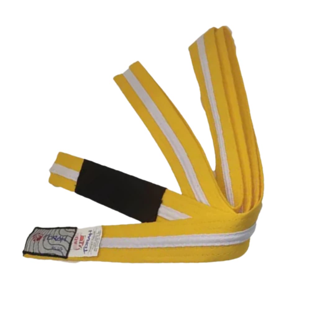 Faixa De Jiu Jitsu Amarela Com Listra Branca Torah Plus
