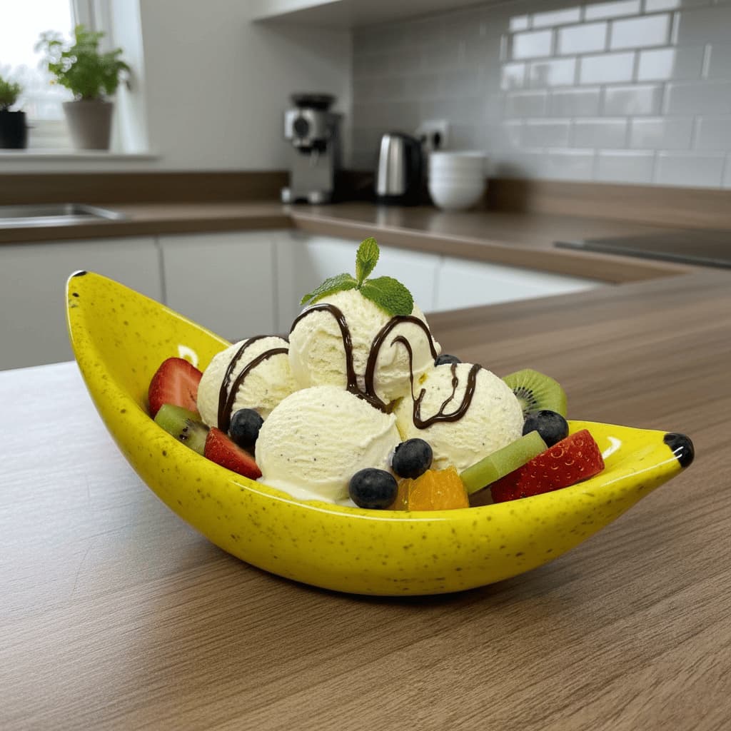 Bowl Banana Split 2ª LINHA Com DEFEITOS de Fabricação/Estéticos Amarelo Cerâmica