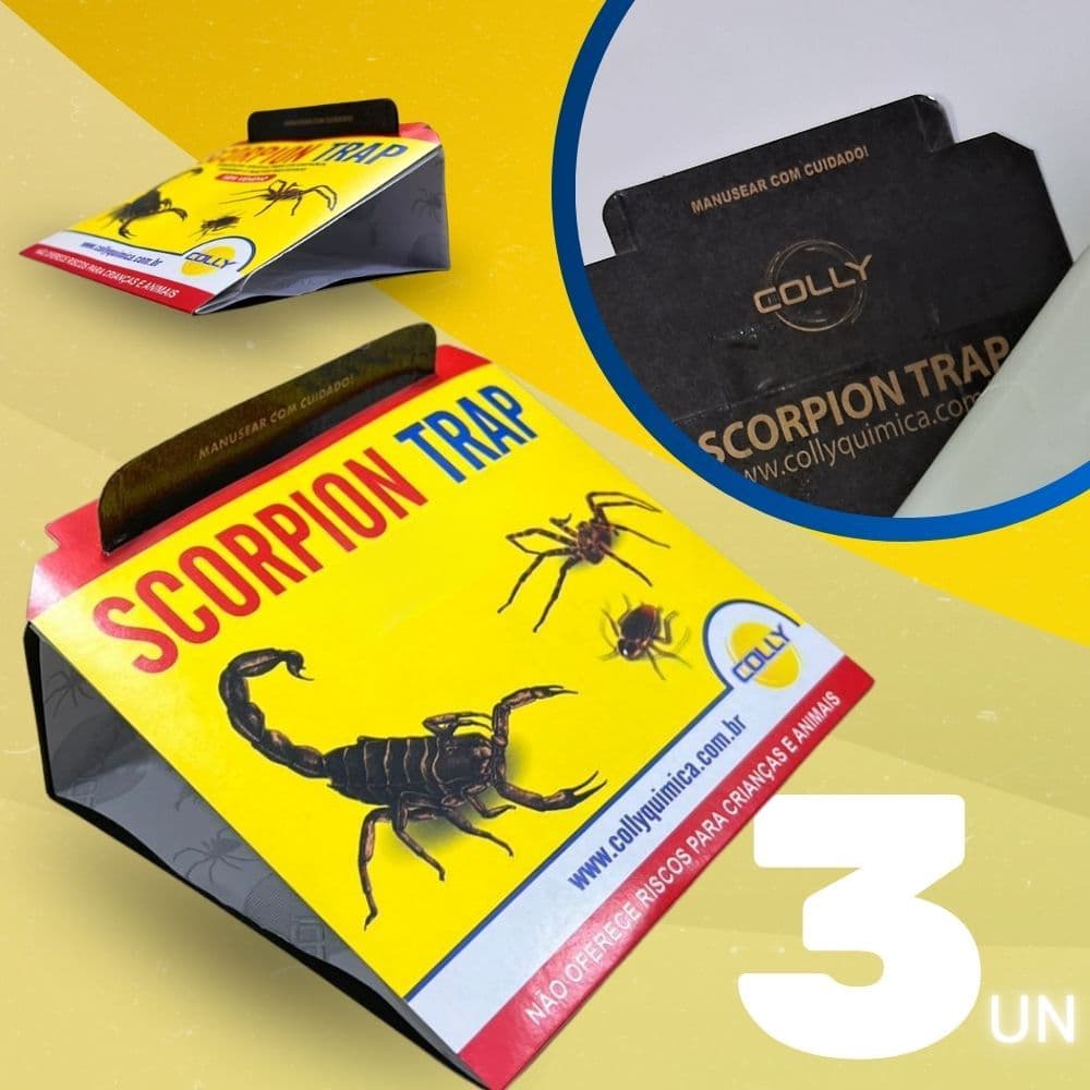 Armadilha para escorpião Placa Adesiva para Monitoramento Kit 3un Scorpion Trap Colly