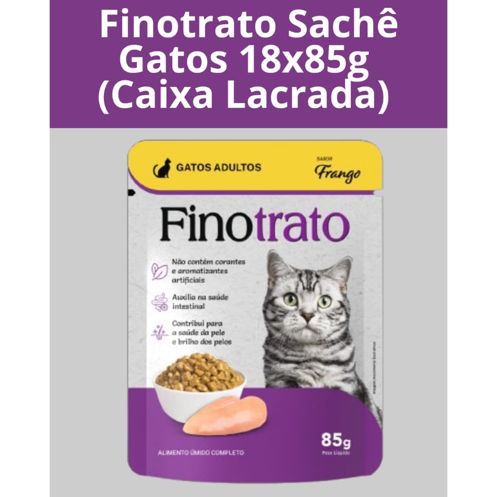 FINOTRATO SACHE GATOS SABOR FRANGO - CAIXA 18 UNIDADES