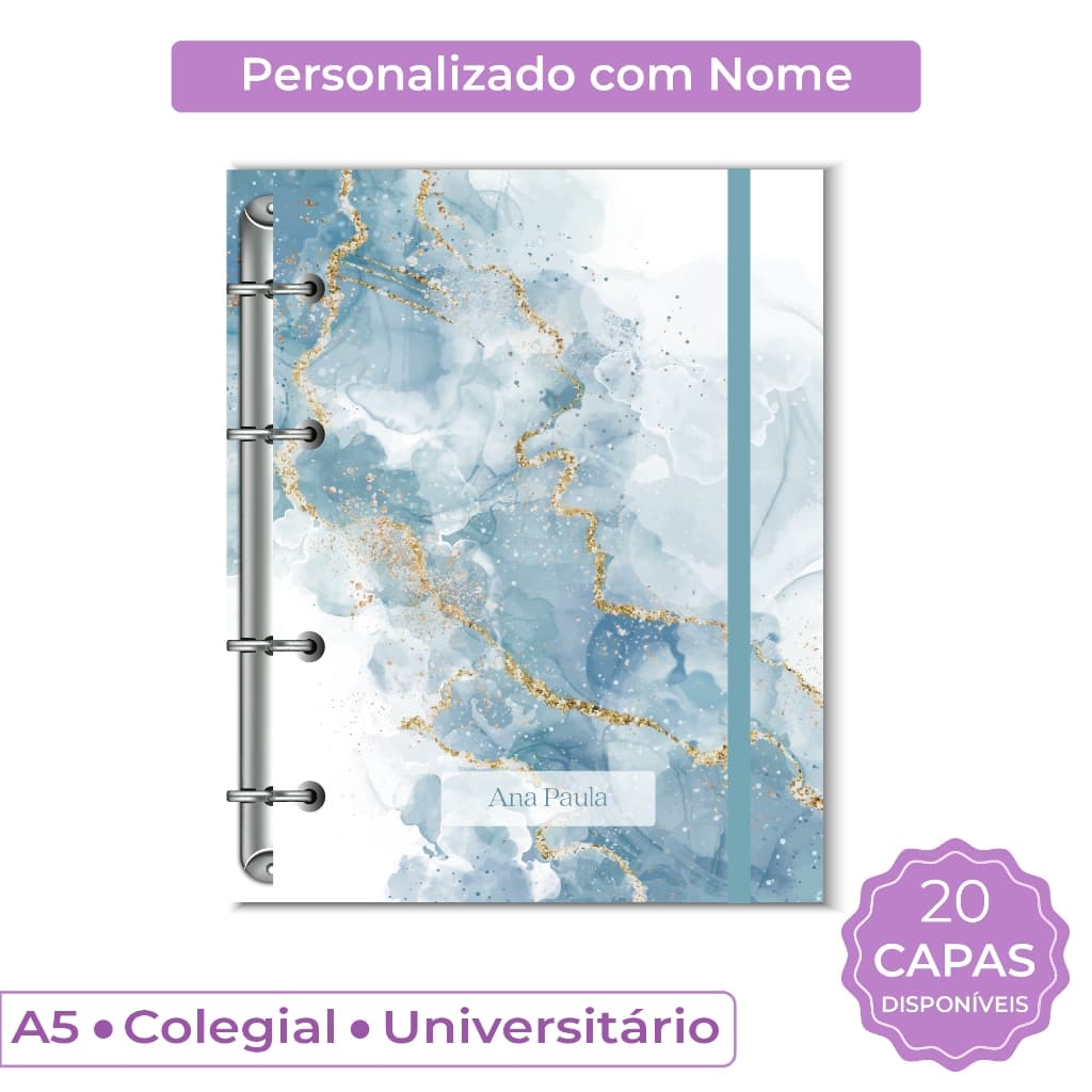 Fichario Universitario Personalizado com Nome na Capa | A5, Colegial e Universitário