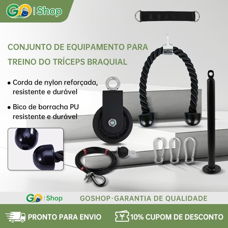Conjunto profissional de seis peças para treino de tríceps em casa, com peso ajustável e altamente portátil.