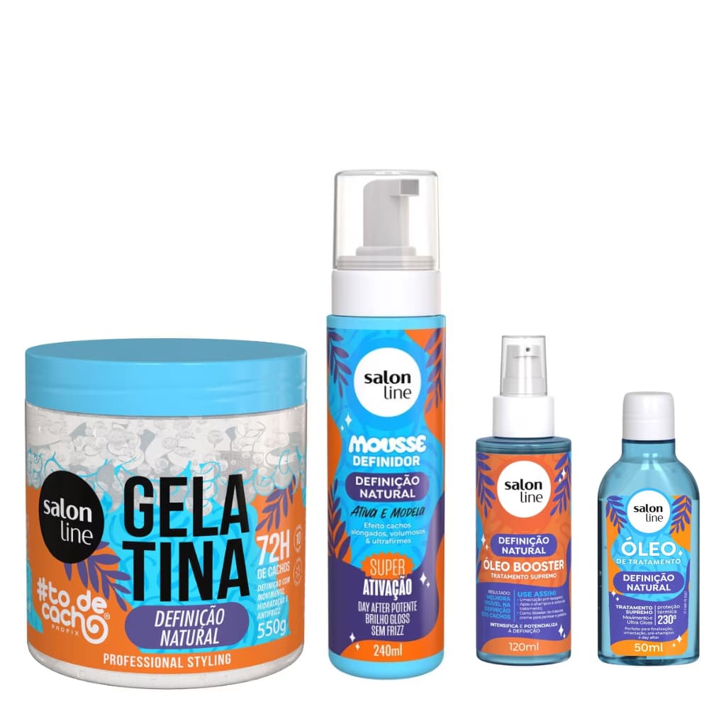 Kit Salon Line Definição Natural – Gelatina, Mousse e Óleos para Cachos