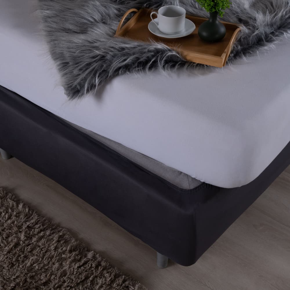 Saia Cama Box Coladinha Protetor de Box com elástico Casal Queen
