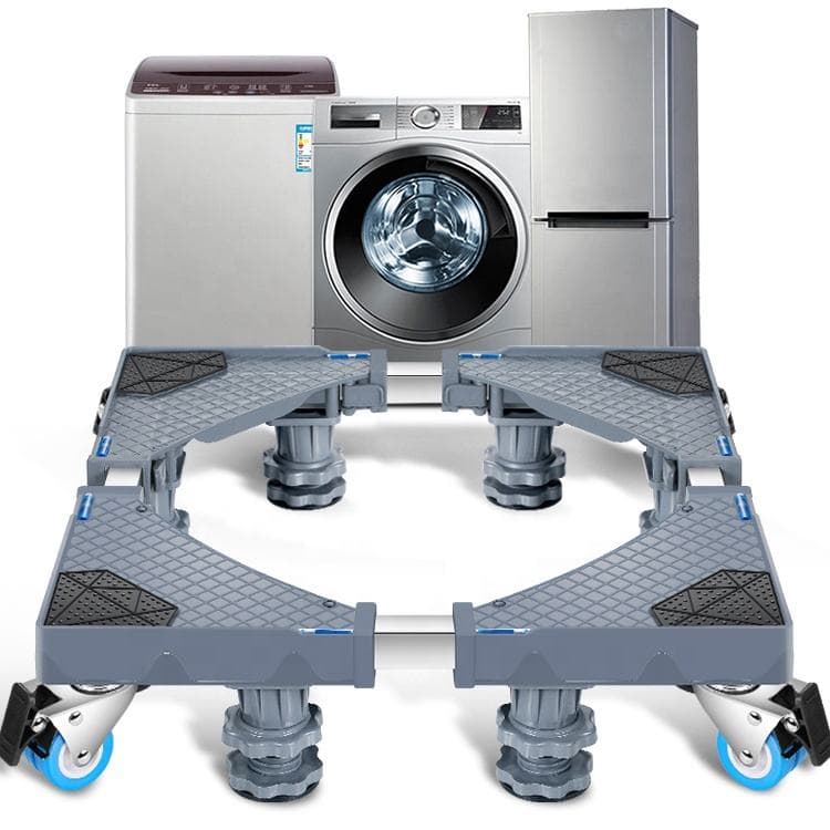 Suporte Para Geladeira / Maquina De Lavar E Fogão Inox Com Rodinhas Base Móvel Flexível Carrinho