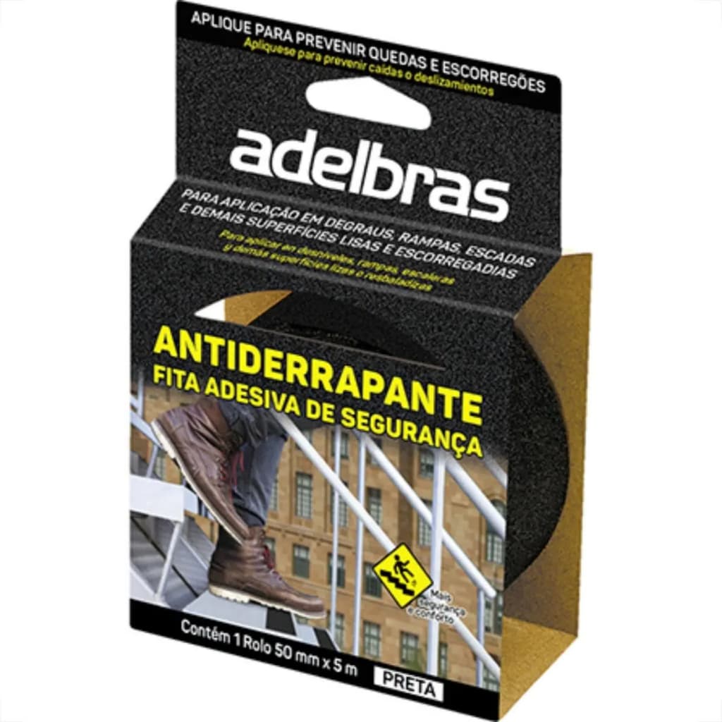 Fita Antiderrapante Adelbras 5m X 5cm Modelo 10140031