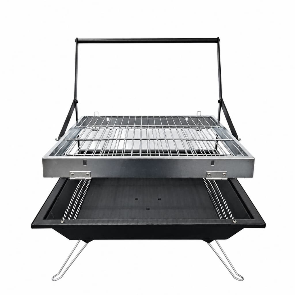 Churrasqueira Portátil A Carvão Grelha Giratória 360° Grill Para Camping Quintal
