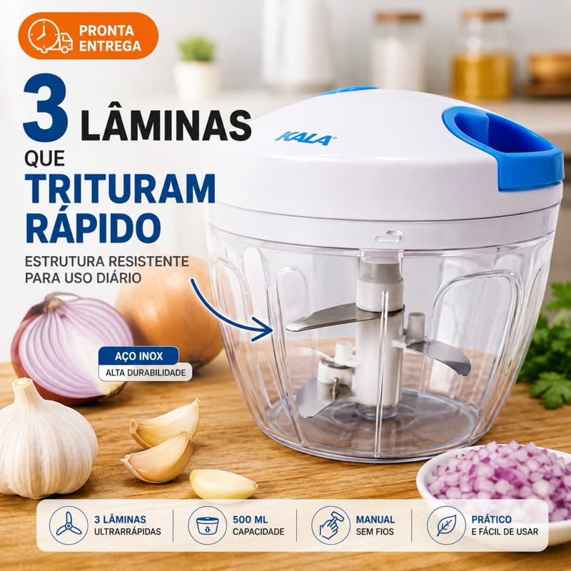 Processador De Alimentos Triturador de Alho 500ML Grande Manual Completo
