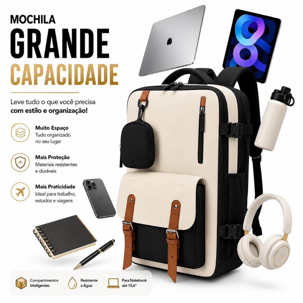 Mochila de viagem multifuncional feminina Mochila esportiva cross country reforçada à prova d'água