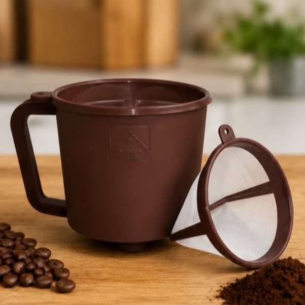 Filtro Permanente Para Café e Chá Reutilizável Coador Universal Com Suporte Porta Pó Café Passador Eco Sustentável