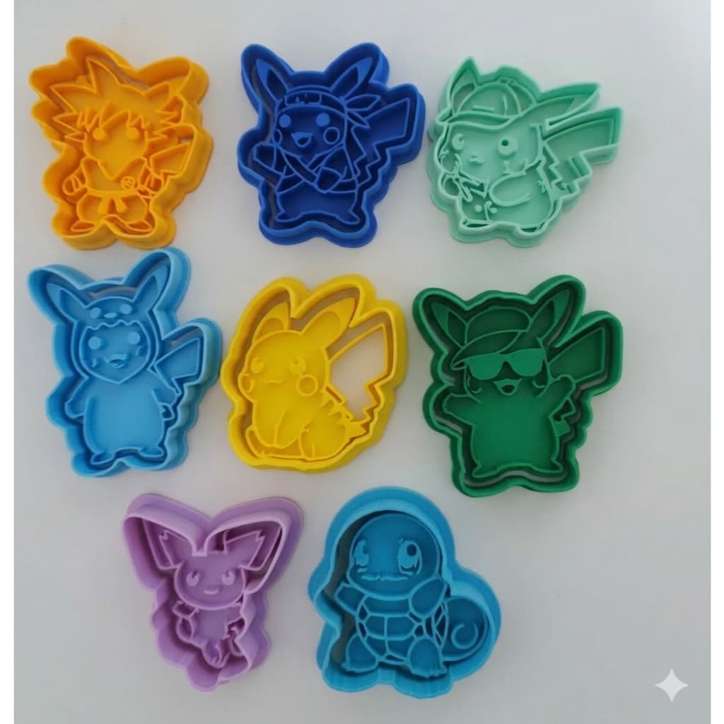 Kit 8 Cortador Marcador Pokemon Pasta Americana