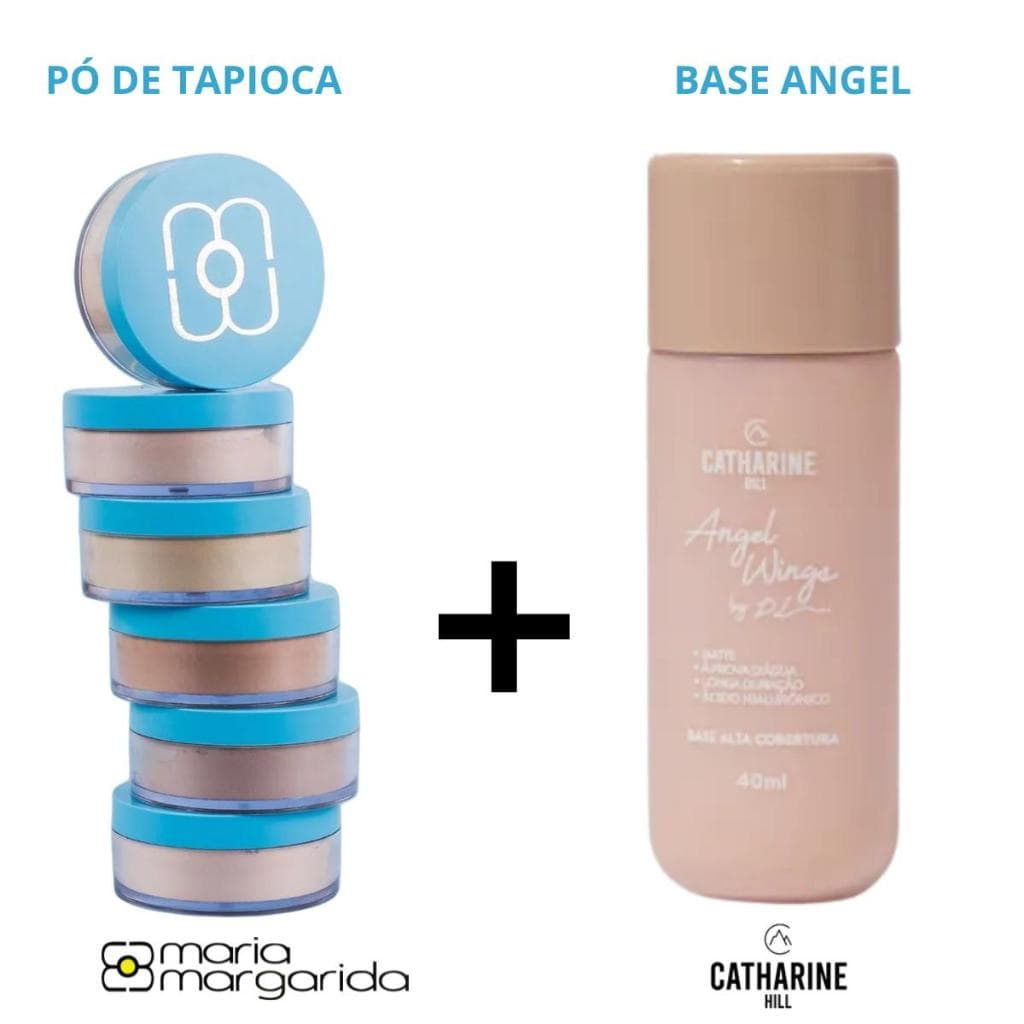 Kit Base Angel Wings Catharine Hill + Pó De Tapioca Maria Margarida Alta Cobertura Profissional