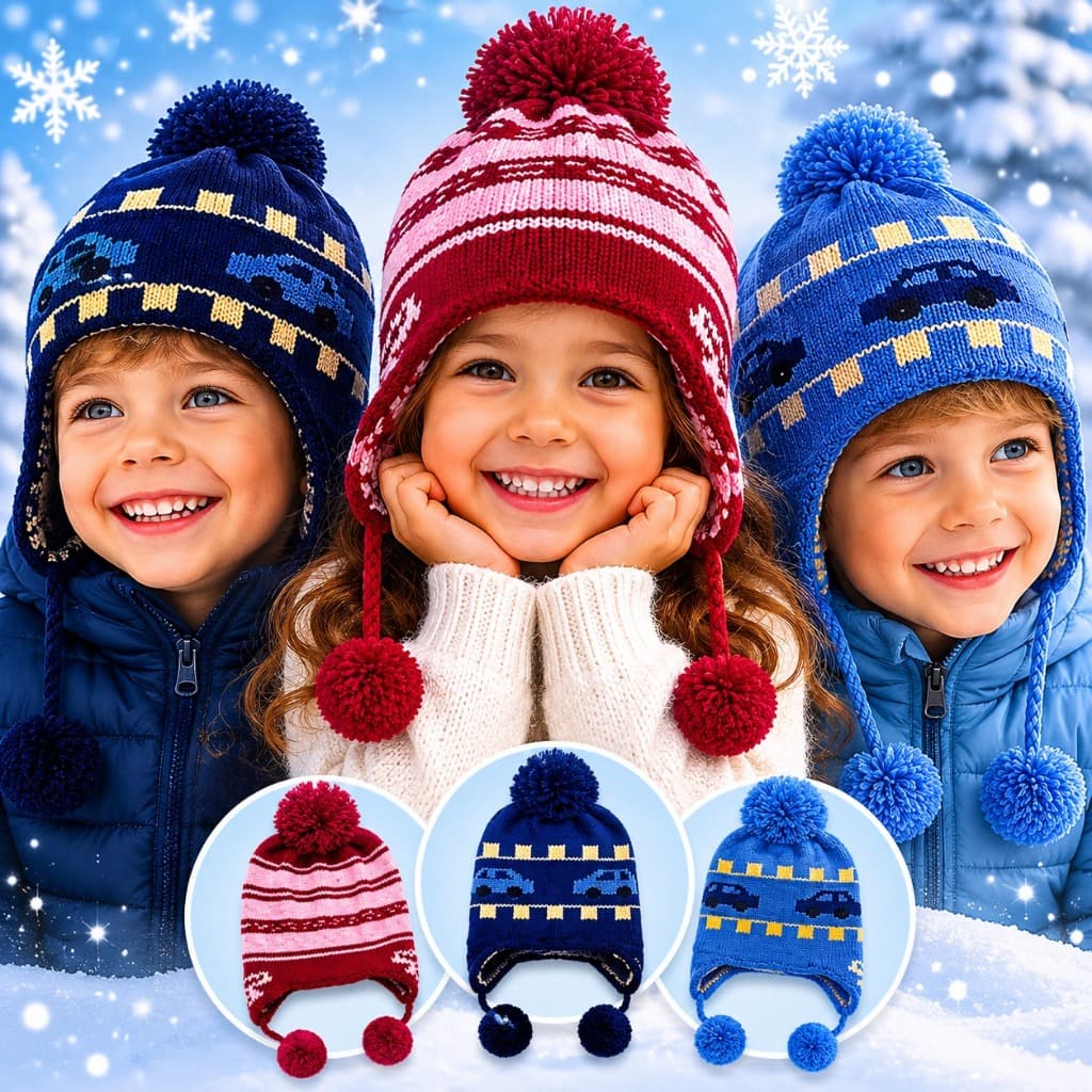 Touca Infantil Forrada De Frio Inverno Menina E Menino Tapa Orelha Gorro Chaves Ref- 0200