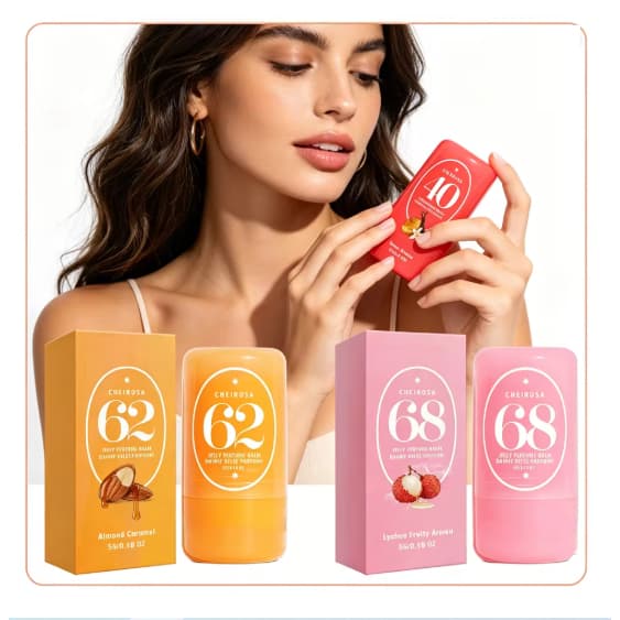 KIT 3 Perfumes Jelly Perfume Balm - Perfume Sólido em Stick Portátil em 3 Fragrâncias Leves e Incriveis