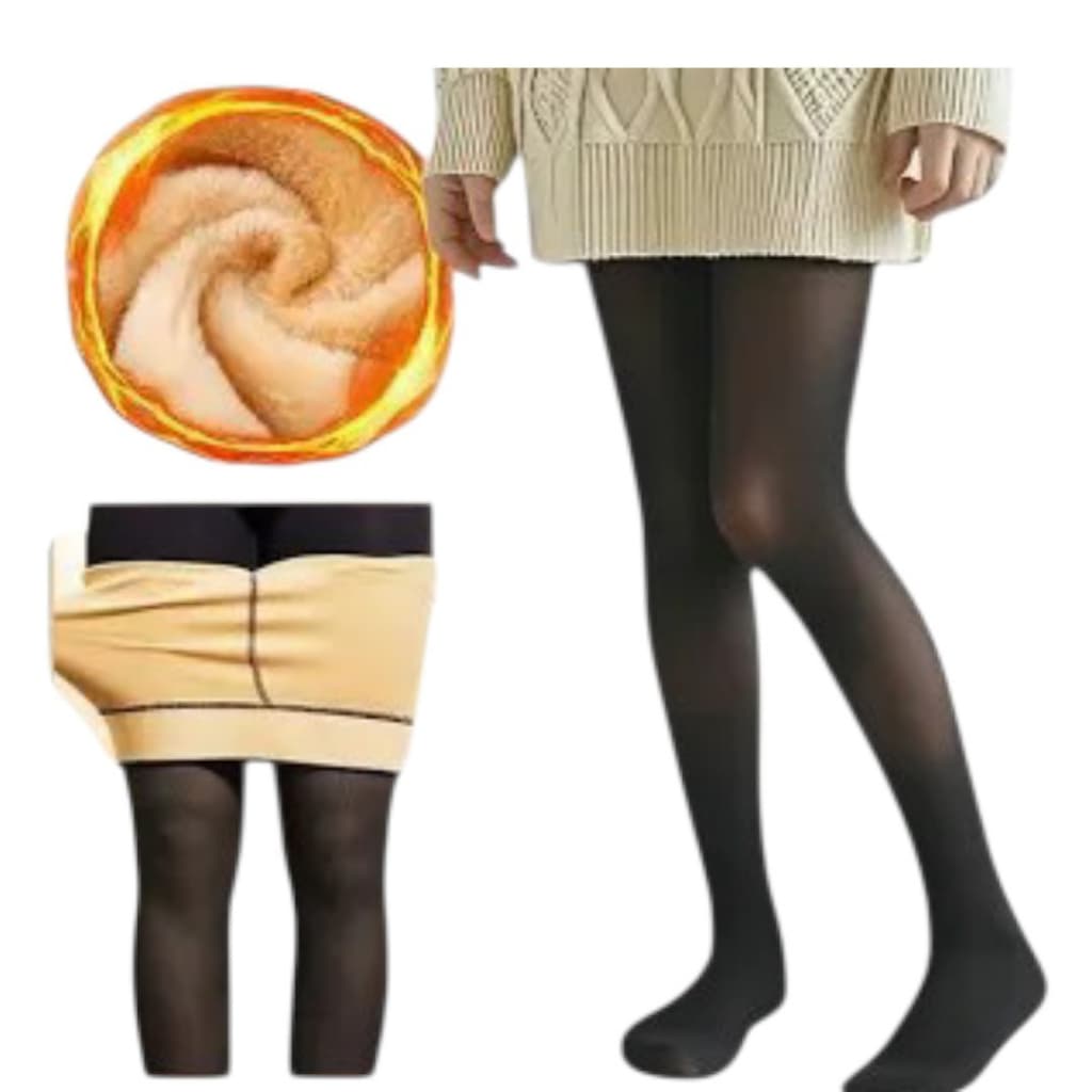 Meia-Calça Térmica Feminina 220g com Forro Peluciado para Inverno