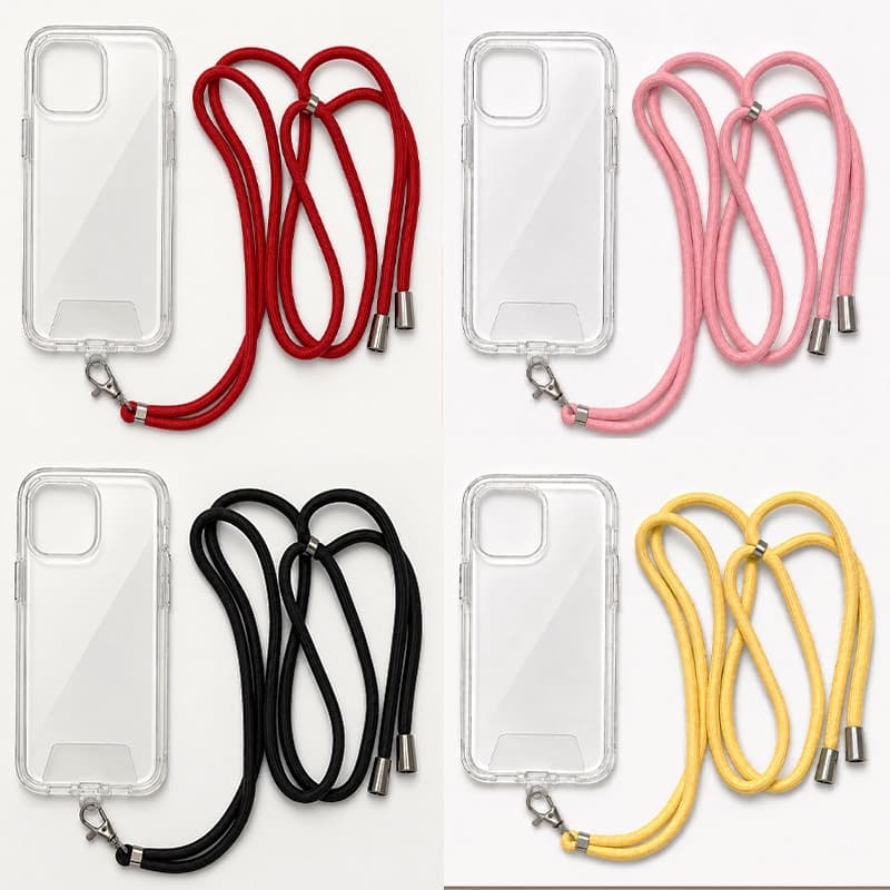 Capa space transparente  com cordinha corda alça para iPhone 11