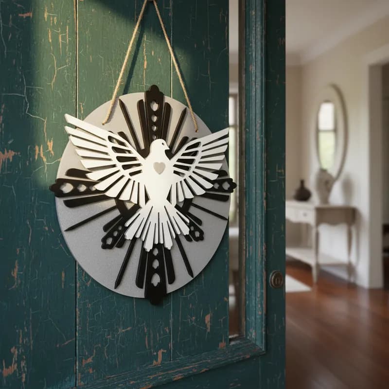 Guirlanda De Porta Divino Espírito Santo Decoração 3d