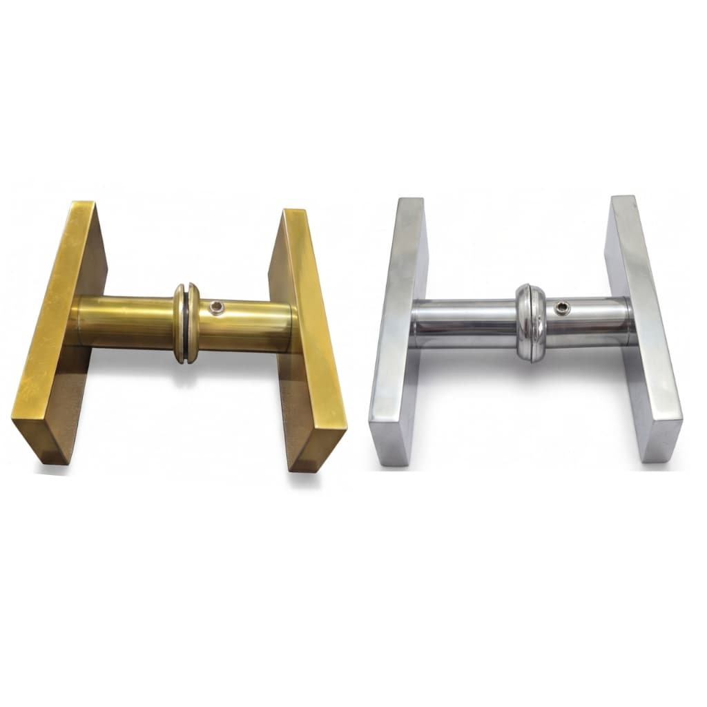 Puxador Duplo Premium Barra Chata 10cm Portas de Vidro Blindex