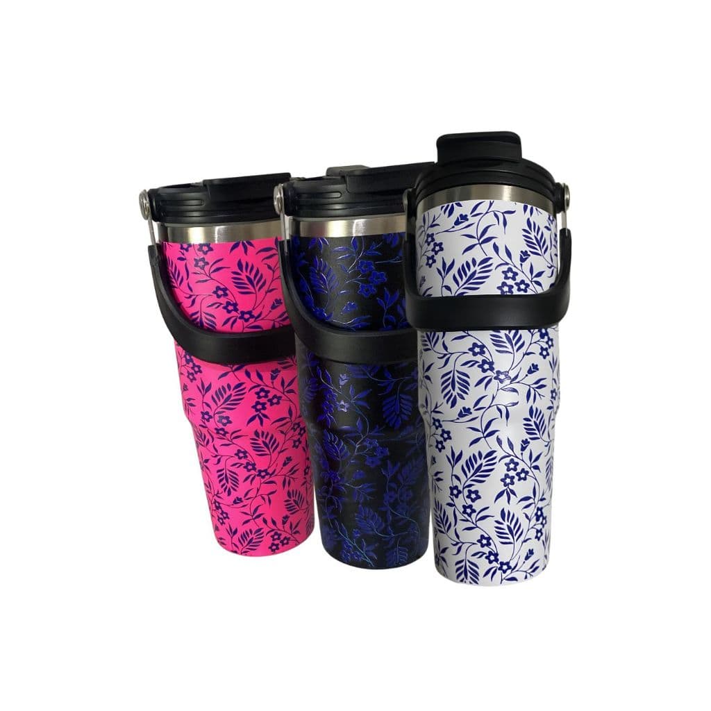 Garrafa Térmica Academia Tampa e Alça 900ml – Portátil Inox Café Chá Quente/Frio - Escritório