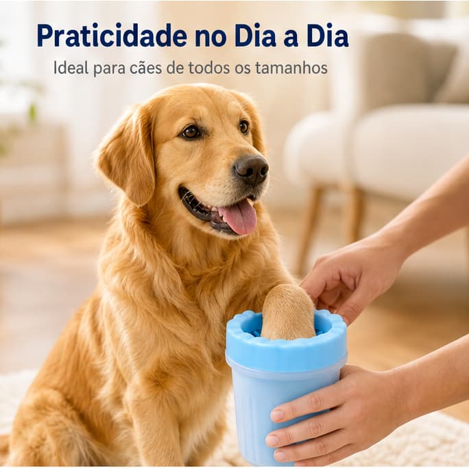 Copo Limpa Patas Silicone Lava Pata Pet Cachorro Gato Portátil Passeio