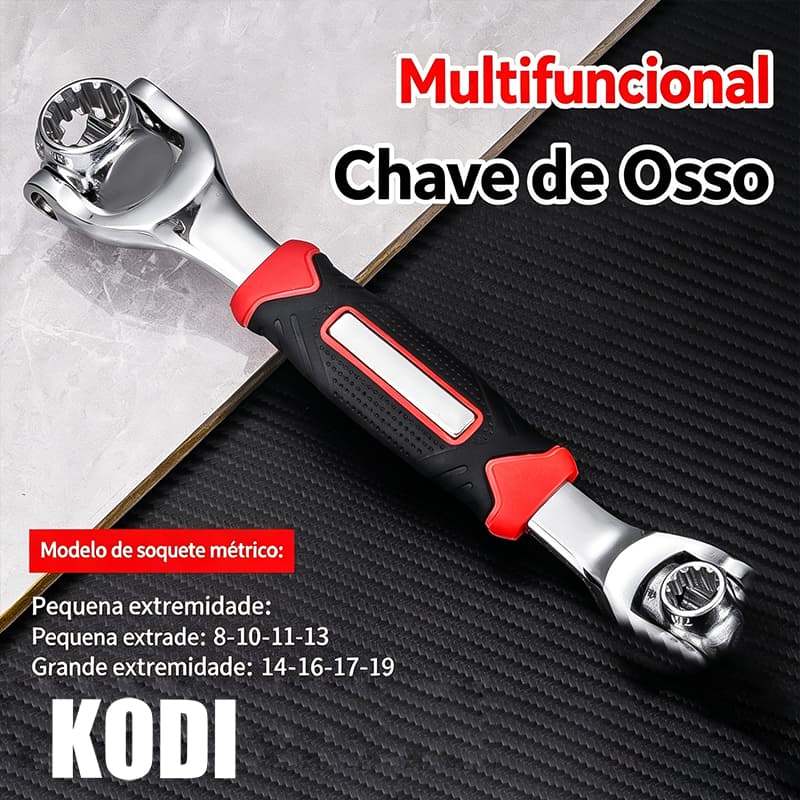 Kit Chave Universal 52 Em 1 360 Graus Multiuso Coroa Role Grifo Ferramenta Casa F3