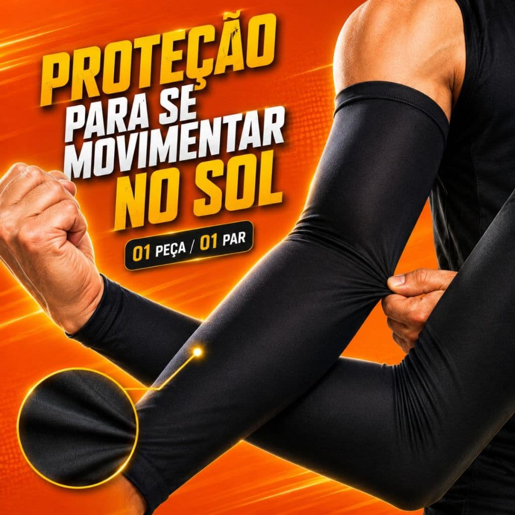 Kit 2 / 1 Pares Manguito Proteção Solar UV50+ Manga Braço Segunda Pele Vôlei Ciclismo Pesca