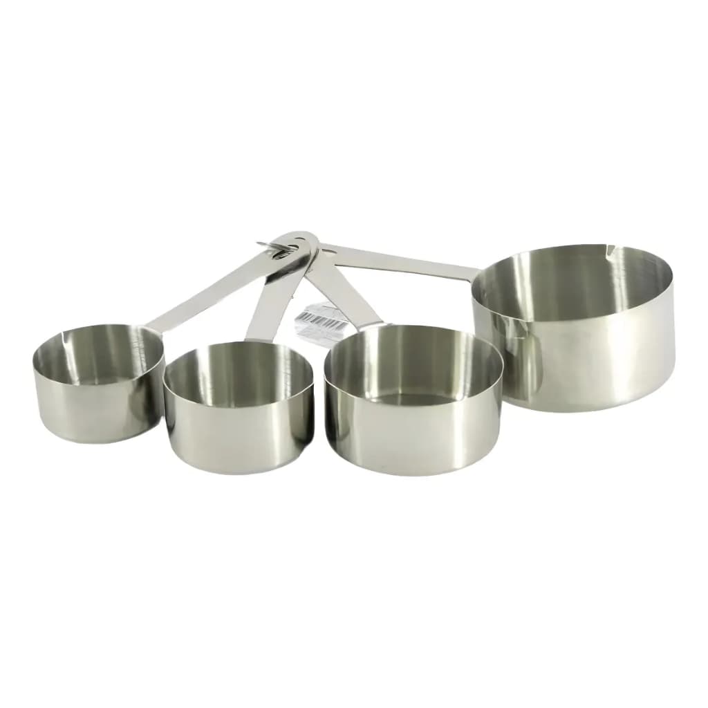 Kit Xícaras Medidoras Em Inox 4 Peças – Medidores de Ingredientes para Cozinha e Confeitaria