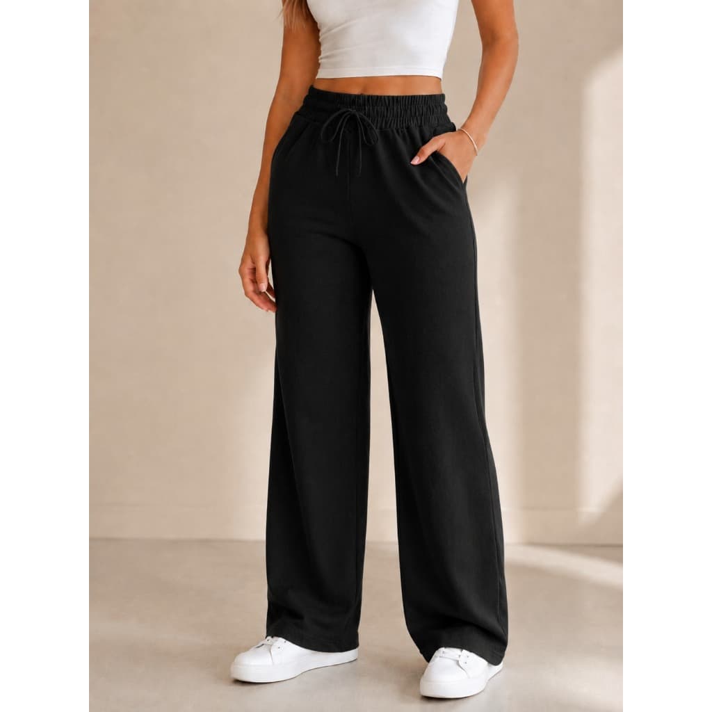 Calça Feminina Lanzinha Quente Inverno Acinturada Confortável Calças para Trabalho Elegante Casual