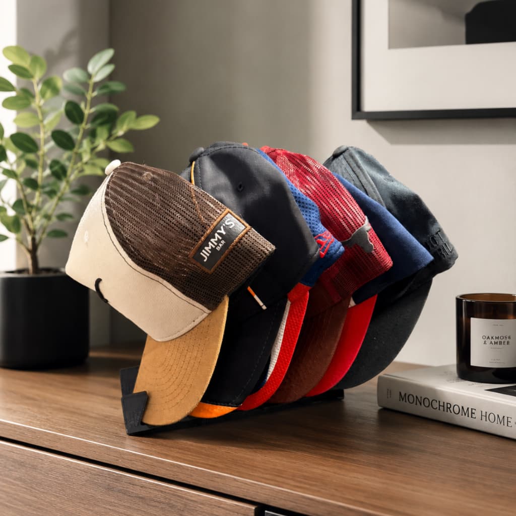 Porta Boné Organizador de Mesa Suporte Expositor Para Closet Quarto Guarda-Roupa Loja