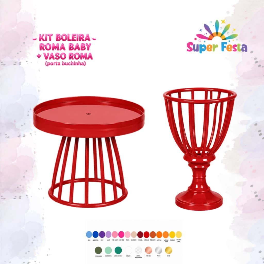 Boleira Roma Baby + 1 Vaso Roma (Porta Buchinha)